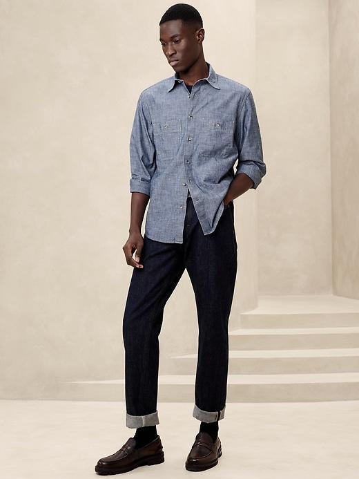 Standard-Fit Chambray Shirt Product Image