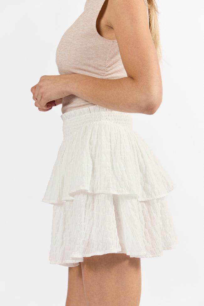 Breezy Ivory Textured Tiered Skort FINAL SALE Product Image