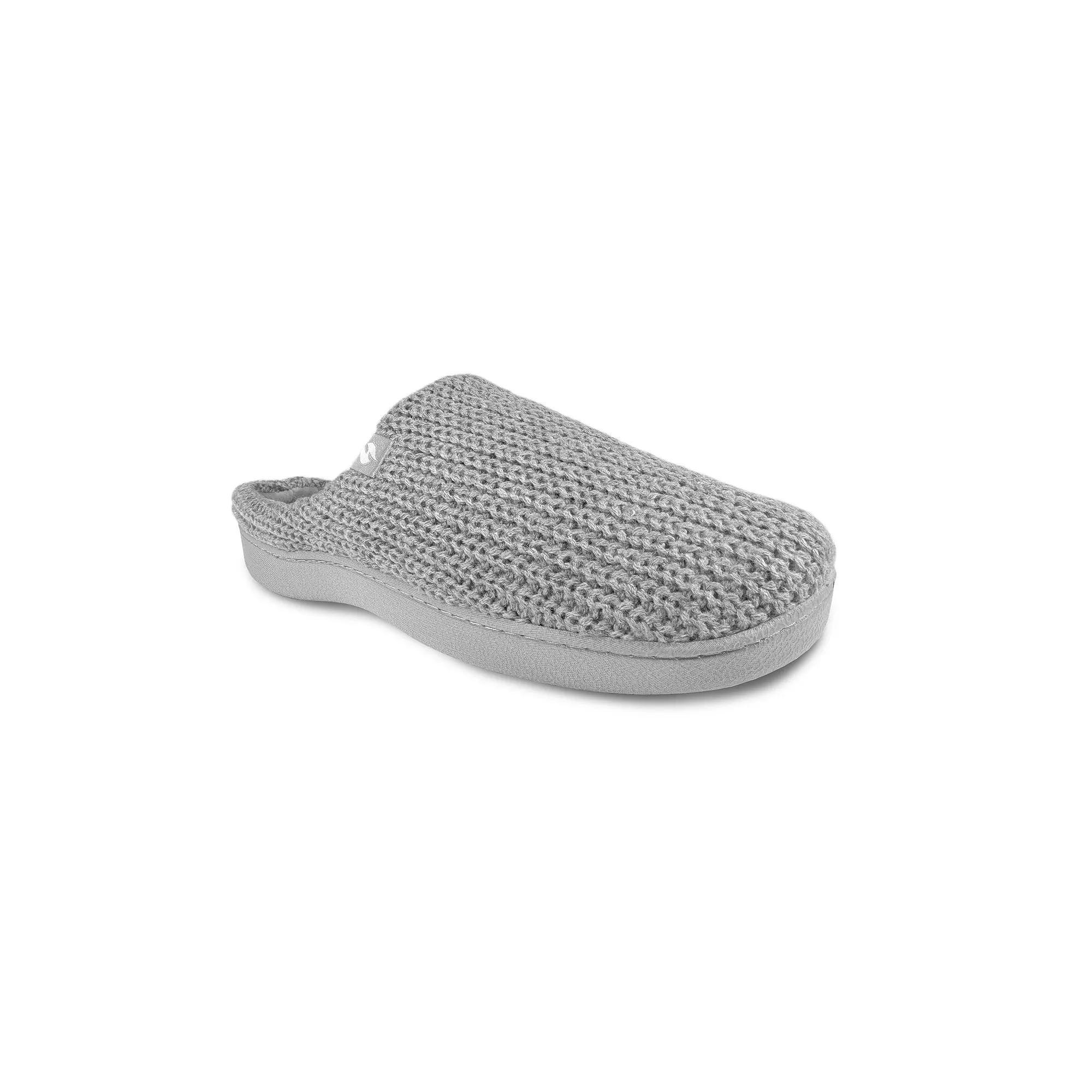 Heat Holders Women's Heatweaver Ribbed Knit Scuff Slippers, Size: 9-10, Gray Product Image