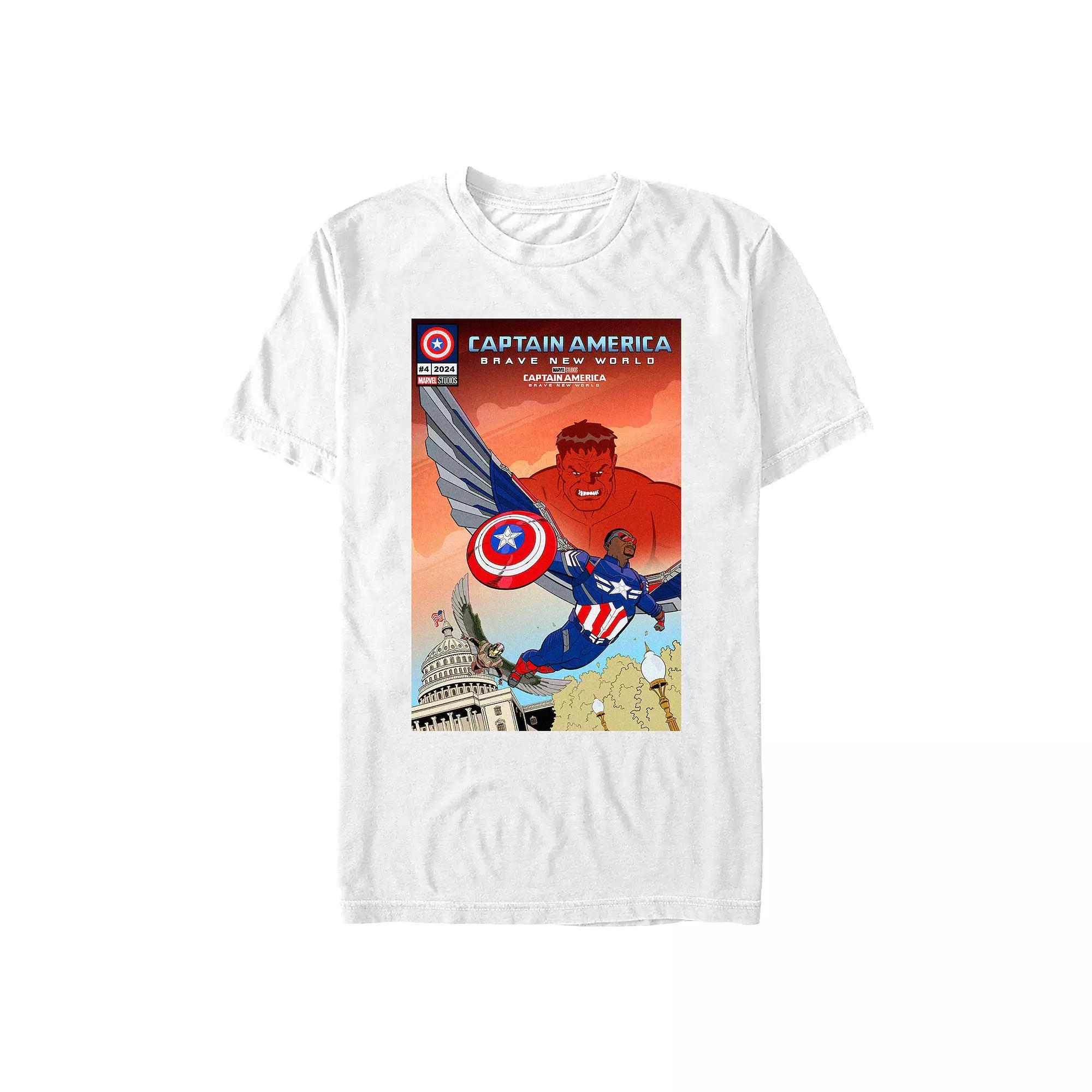 Men's Marvel Captain America Brave New World Red Hulk Watching Graphic Tee, Size: XS, White Product Image