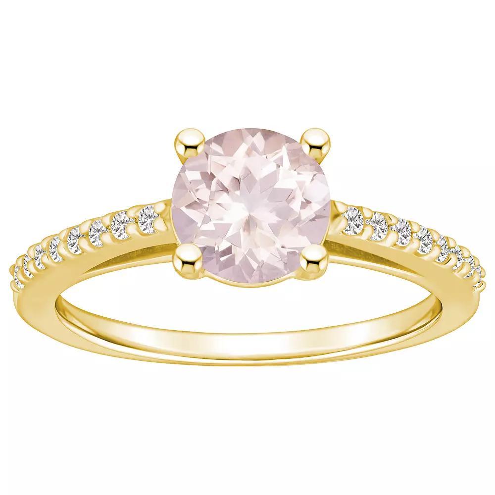 Alyson Layne 10k Gold Round Gemstone 1/6 Carat T.W. Diamond Ring, Women's, Size: 7, Morganite Product Image