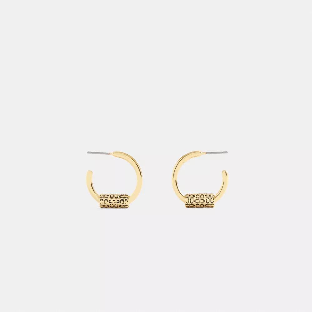 Quilted Signature Bead Hoop Earrings Product Image