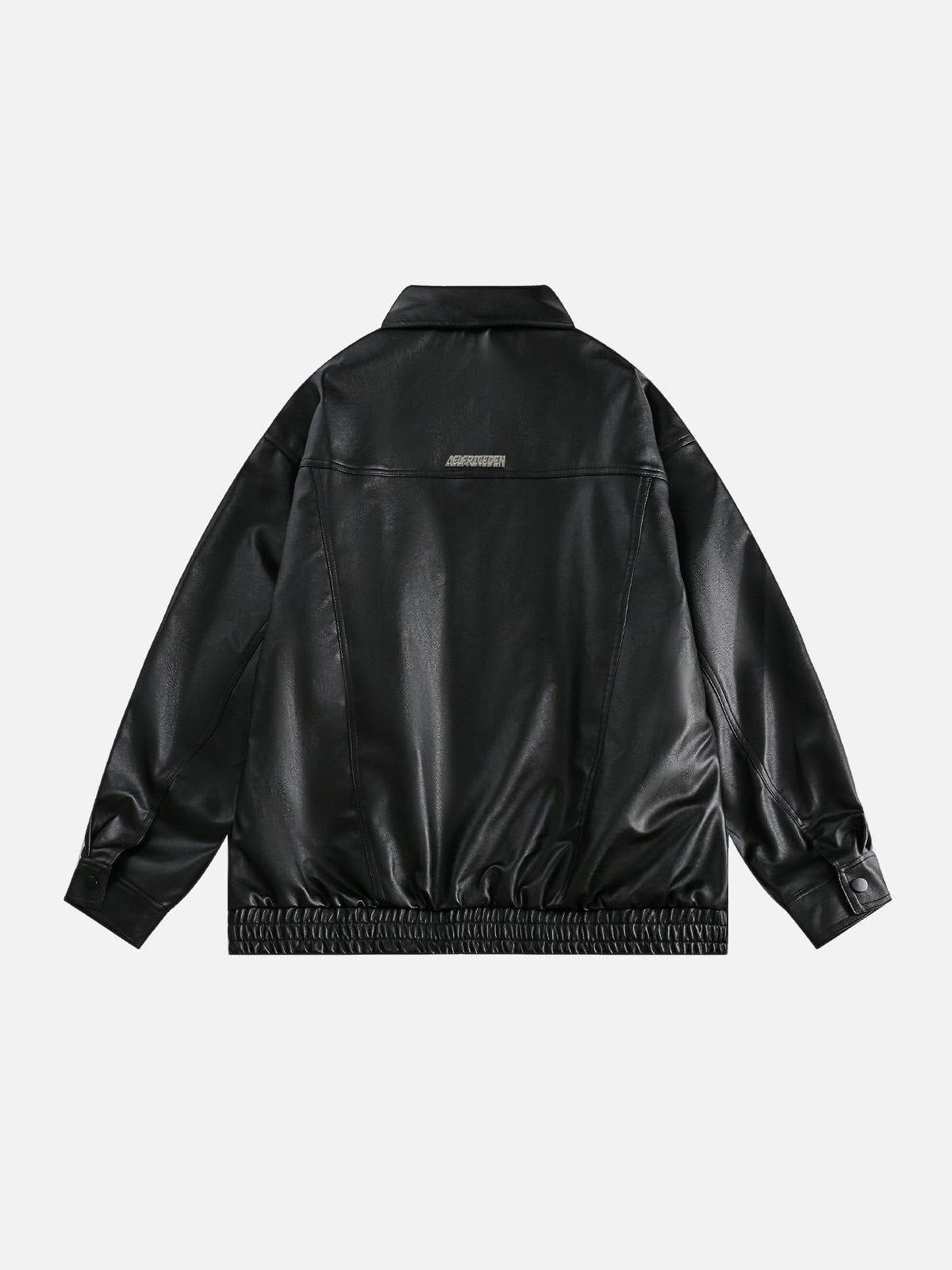 Aelfric Eden Solid Faux Leather Jacket Product Image