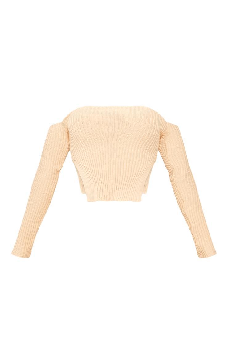 Shape Stone Knit Bardot Split Side Detail Top Product Image