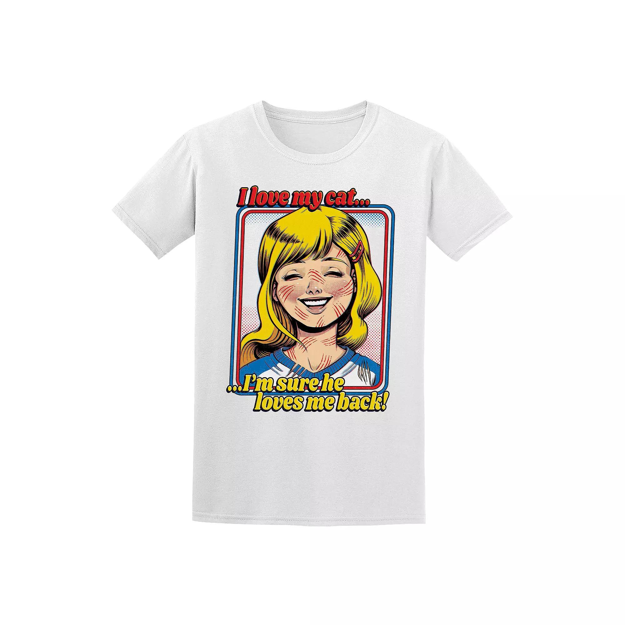 Men's COLAB89 by Threadless I Love My Cats Tee, Size: Small, White Product Image