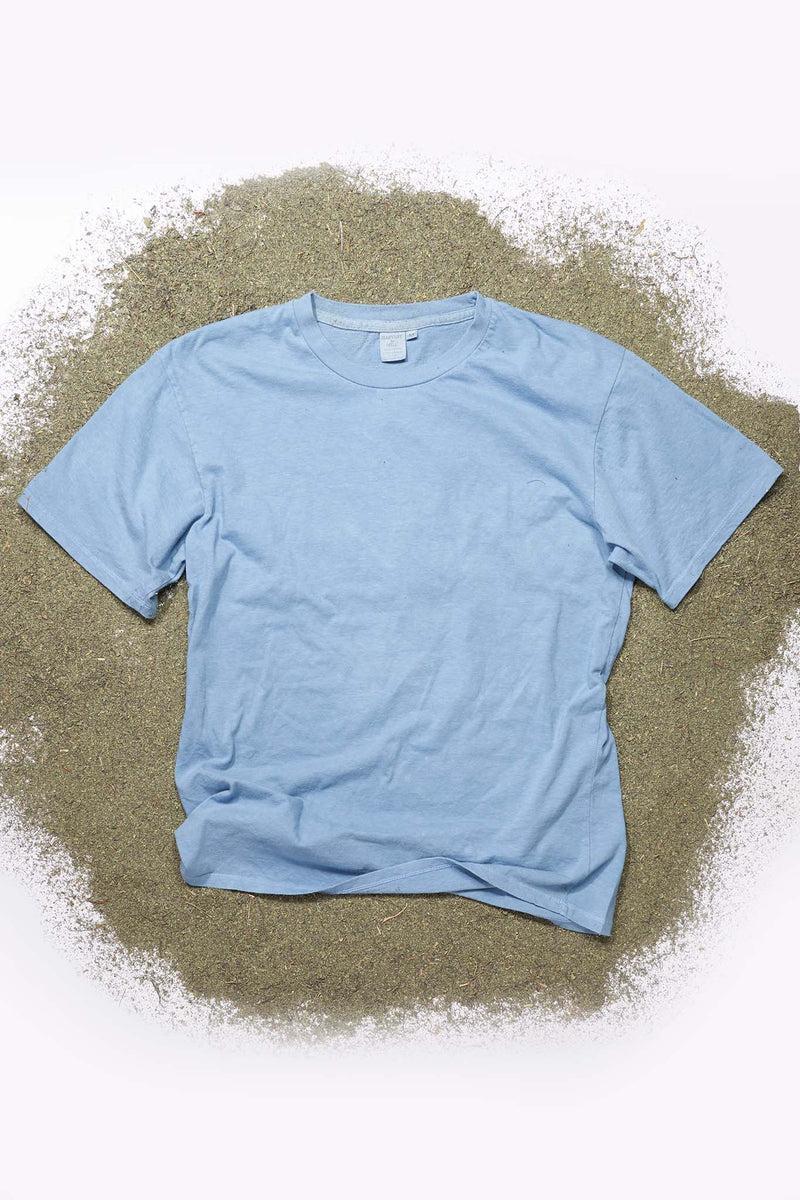 Indigo Dyed Light Blue Men's Organic Crew Tee Product Image