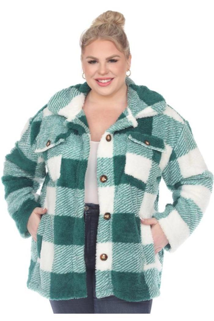 Plus Size Plaid Shacket Product Image