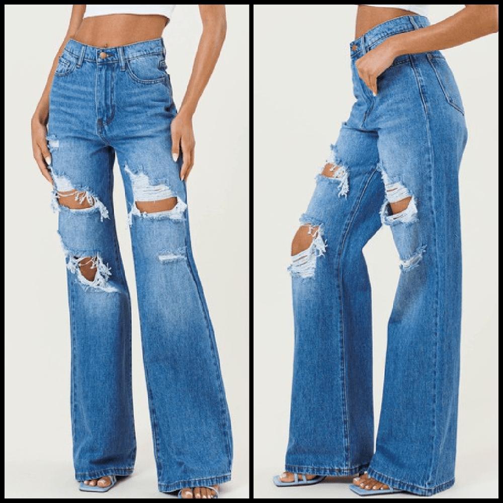 Too Fit To Quit Wide Leg Jeans Product Image