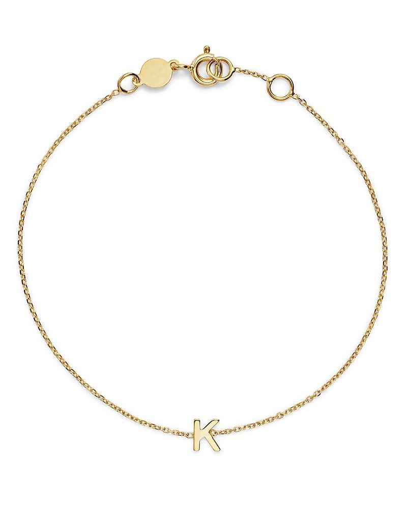 Womens 14K Yellow Gold Initial Charm Bracelet Product Image