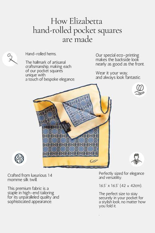 Elizabetta Like Clockwork - Silk Pocket Square for Men in Navy at Nordstrom Product Image