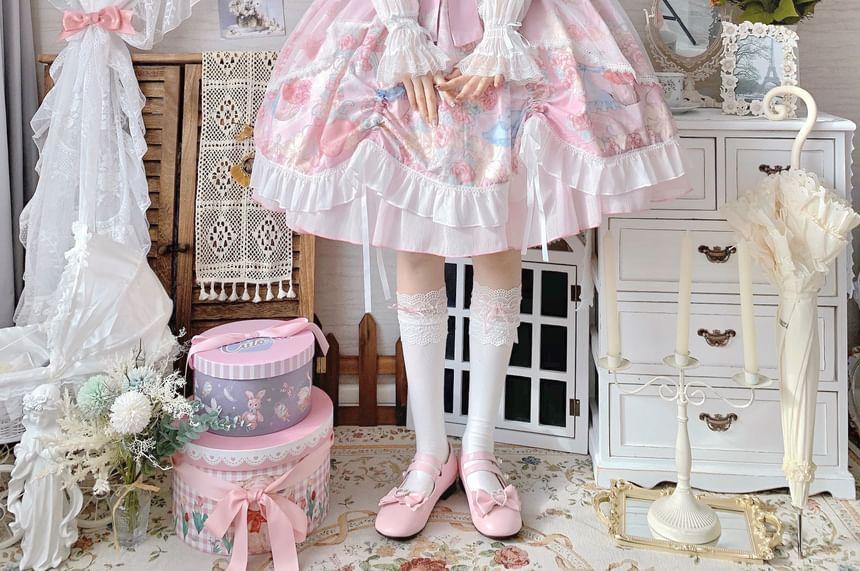 Cartoon Print Ruffled Mini A-Line Lolita Dress / Petticoat Product Image