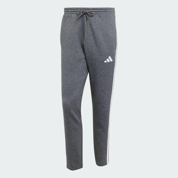 adidas Essentials 3-Stripes Open Hem Fleece Pants Medium Grey Heather XL Mens Product Image