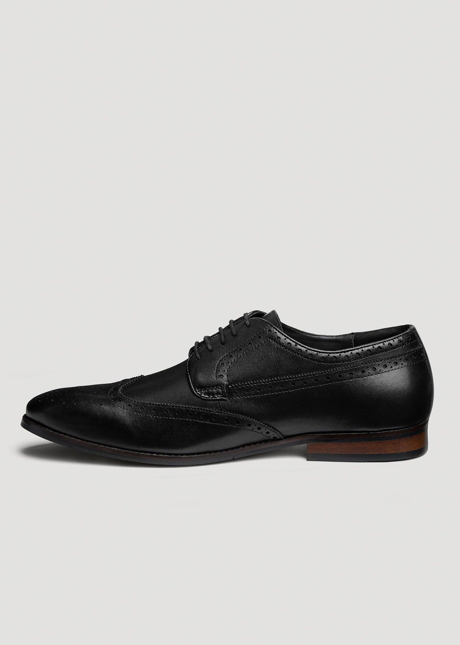 Men's Leather Brogue Oxford Size 13 to 16 in Black Product Image