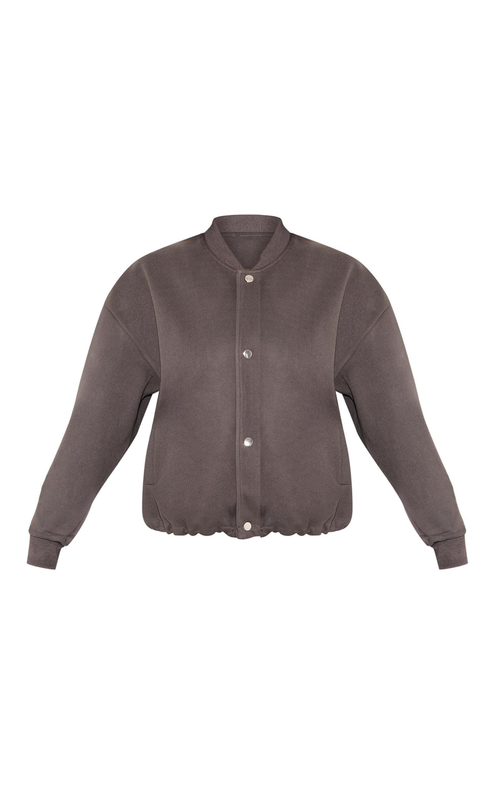 Charcoal Heavy Brushed Bomber Jacket Product Image