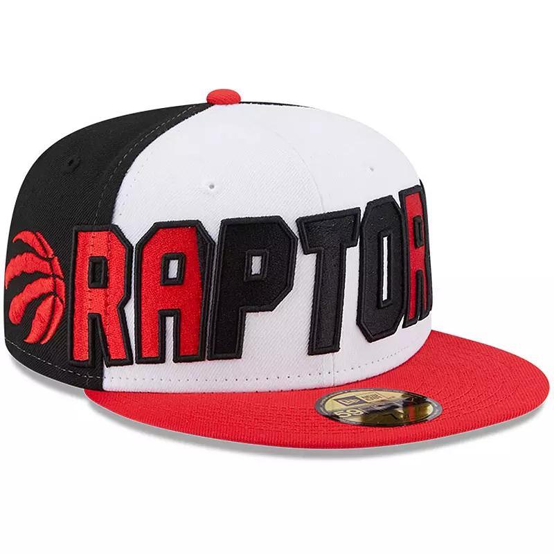 Mens New Era White/Red Toronto Raptors Back Half 9FIFTY Fitted Hat Product Image