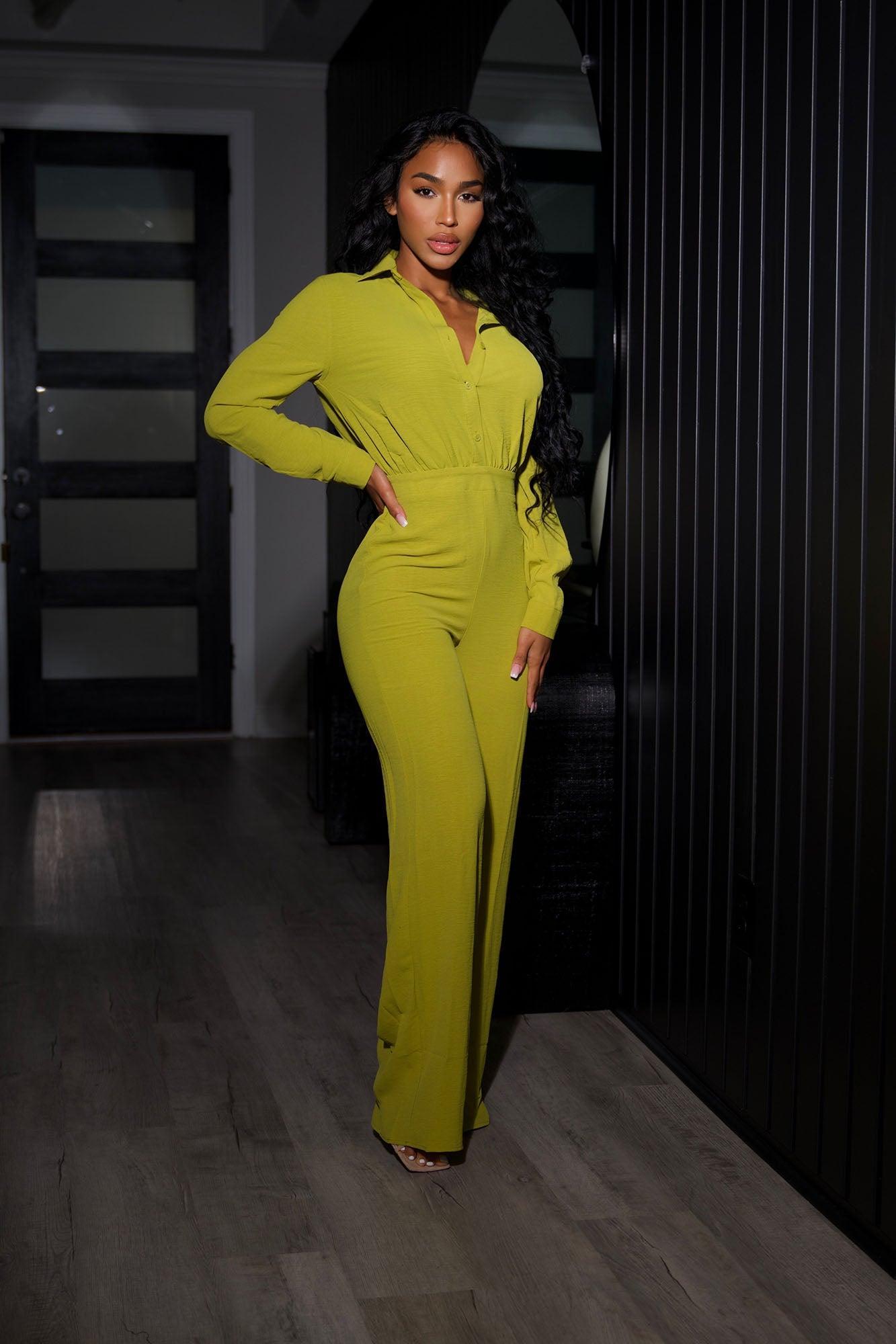 Makenzie Jumpsuit - Chartreuse Product Image