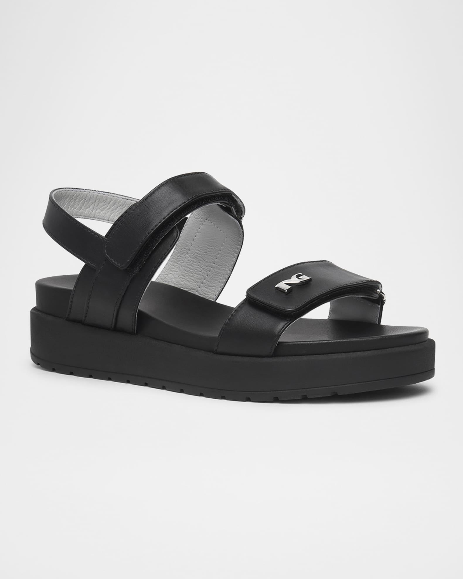 Leather Double-Grip Flatform Sandals Product Image