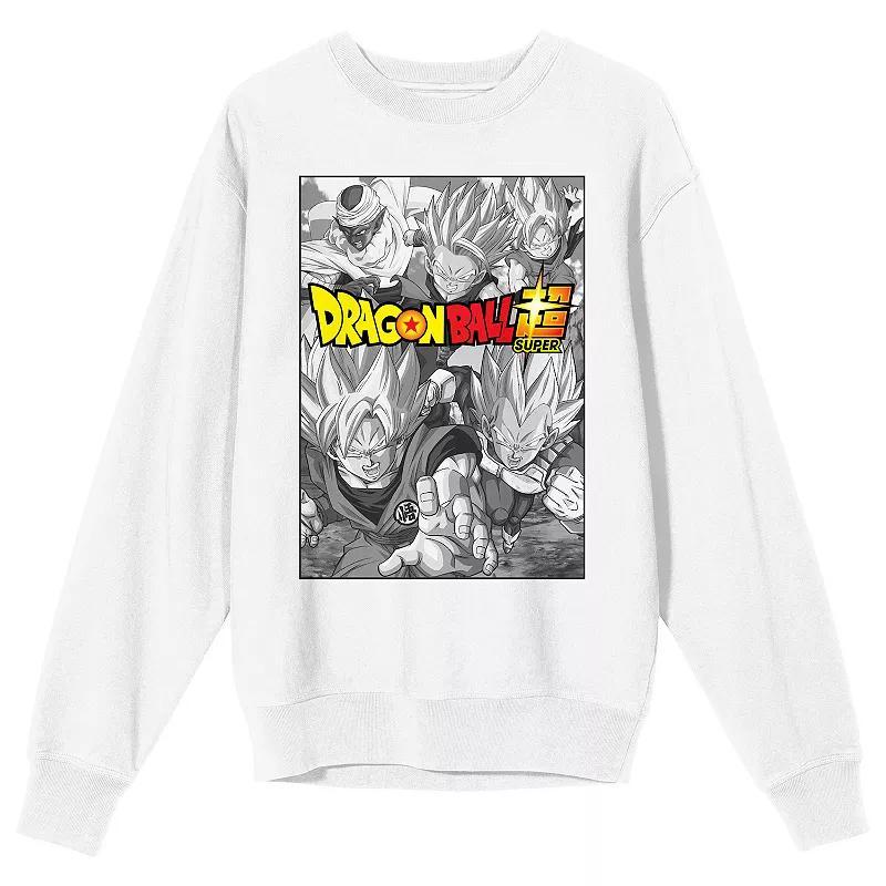 Men's Dragon Ball Super Group Long Sleeve Graphic Pullover, Size: Medium, White Product Image
