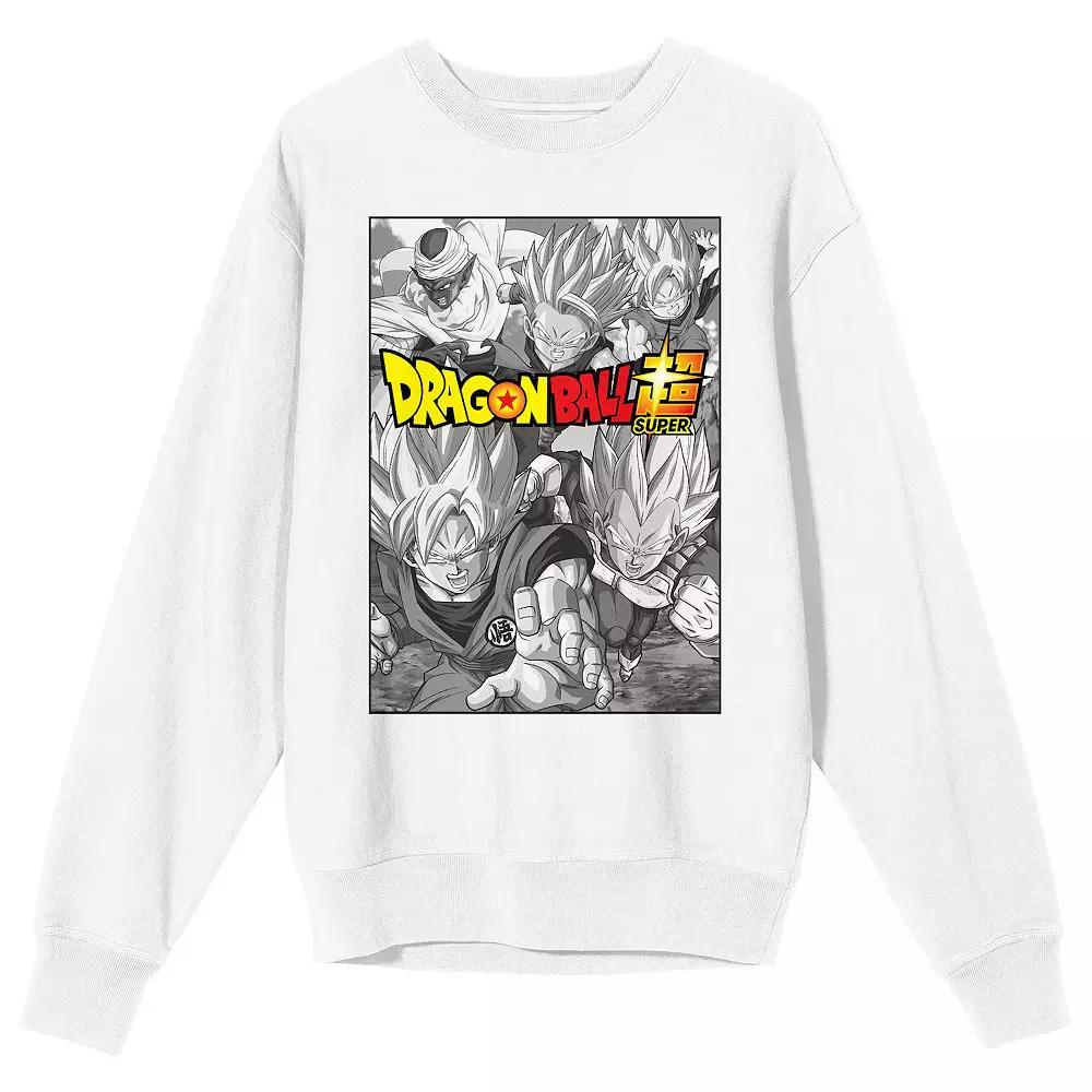 Men's Dragon Ball Super Group Long Sleeve Graphic Pullover, Size: Medium, White Product Image