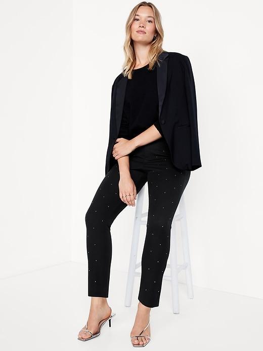 High-Waisted Pixie Skinny Embellished Ankle Pants Product Image