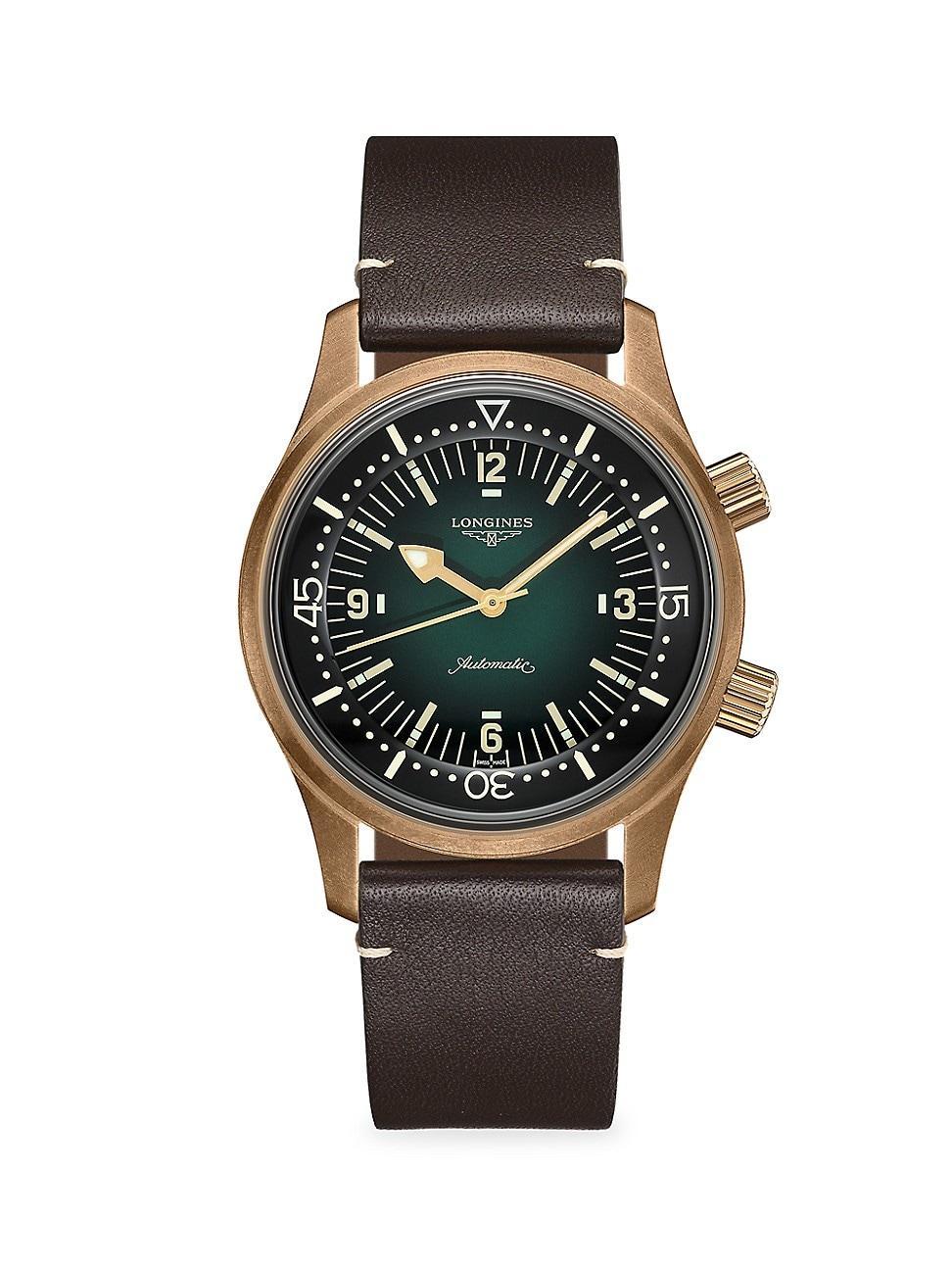 Longines Mens Legend Diver Automatic Blue Leather Strap Watch Product Image