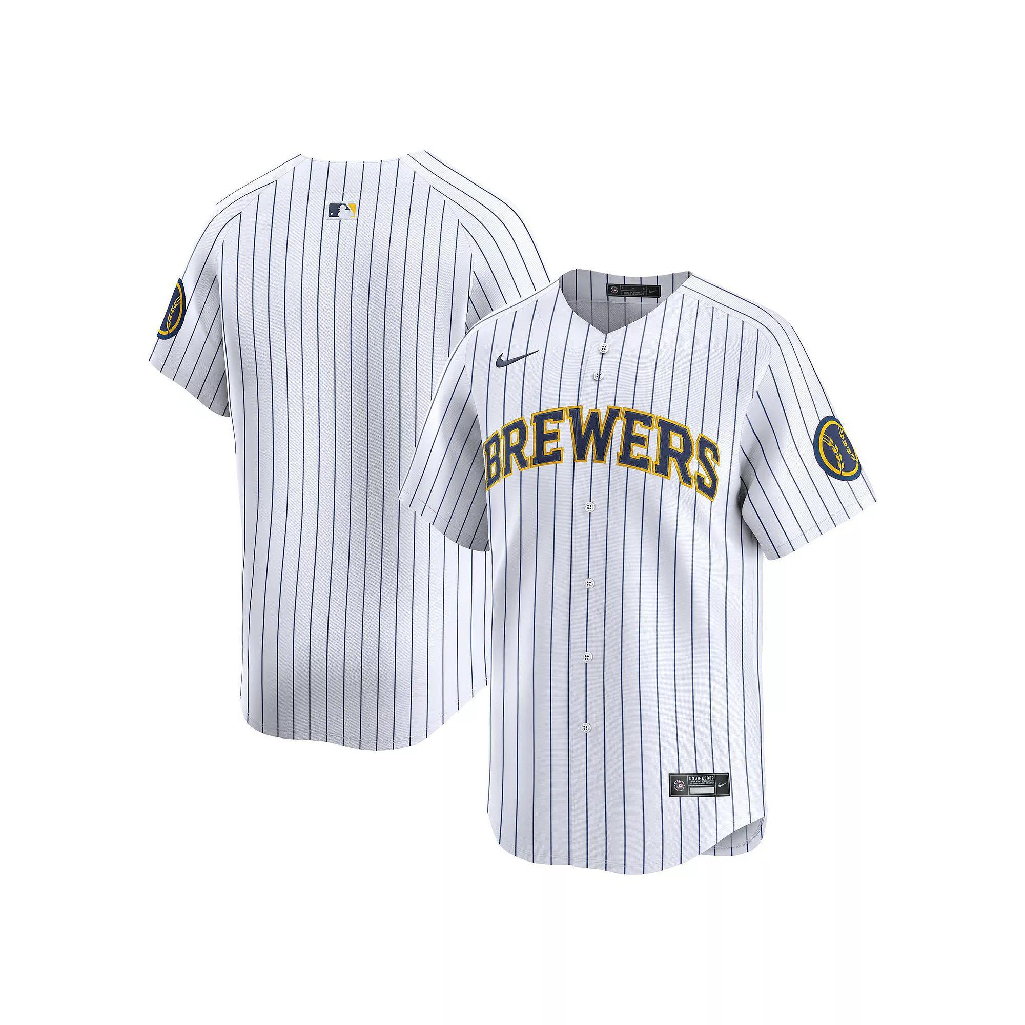 Men's Nike White Milwaukee Brewers Alternate Limited Jersey, Size: Large Product Image
