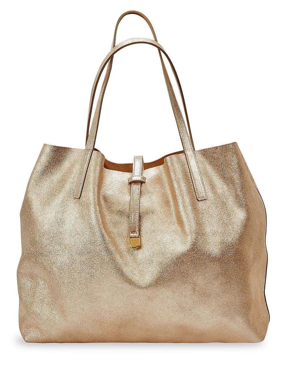 Luna Metallic Mixed Leather Reversible Tote Bag Product Image