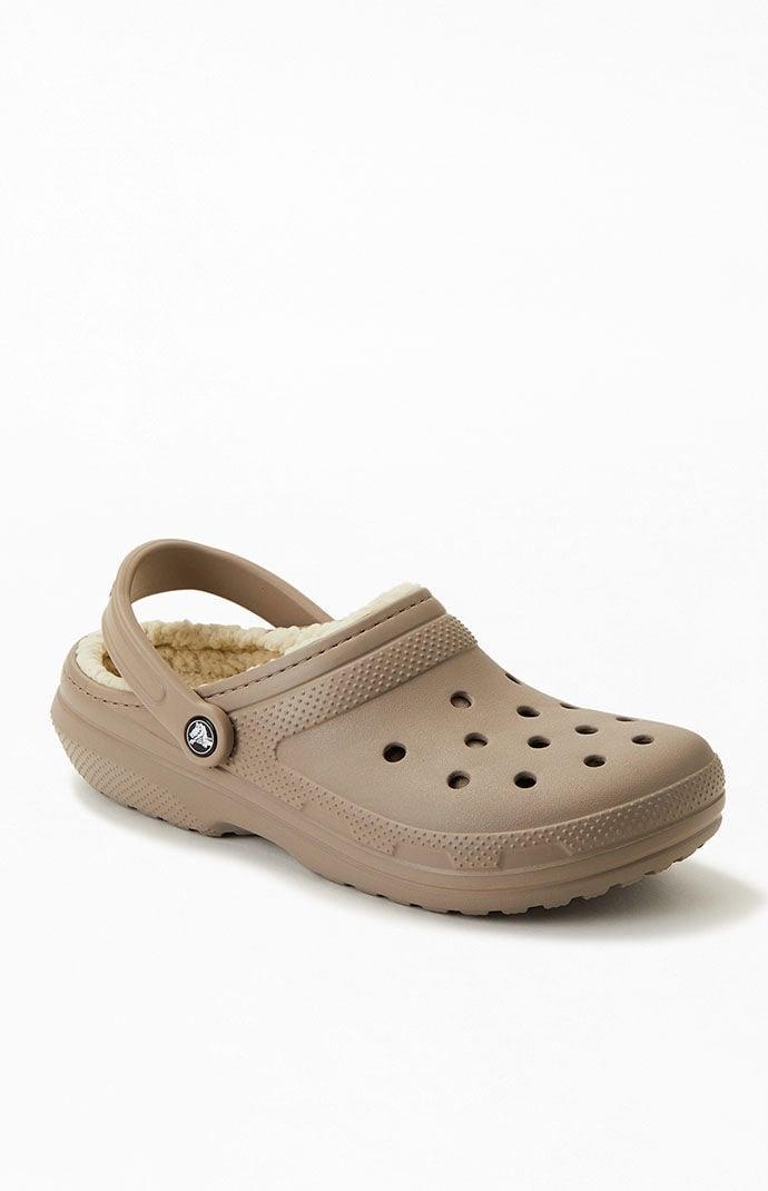 CROCS ™ Classic Lined Slipper in Mushroom/Bone at Nordstrom, Size 15 Women's Product Image