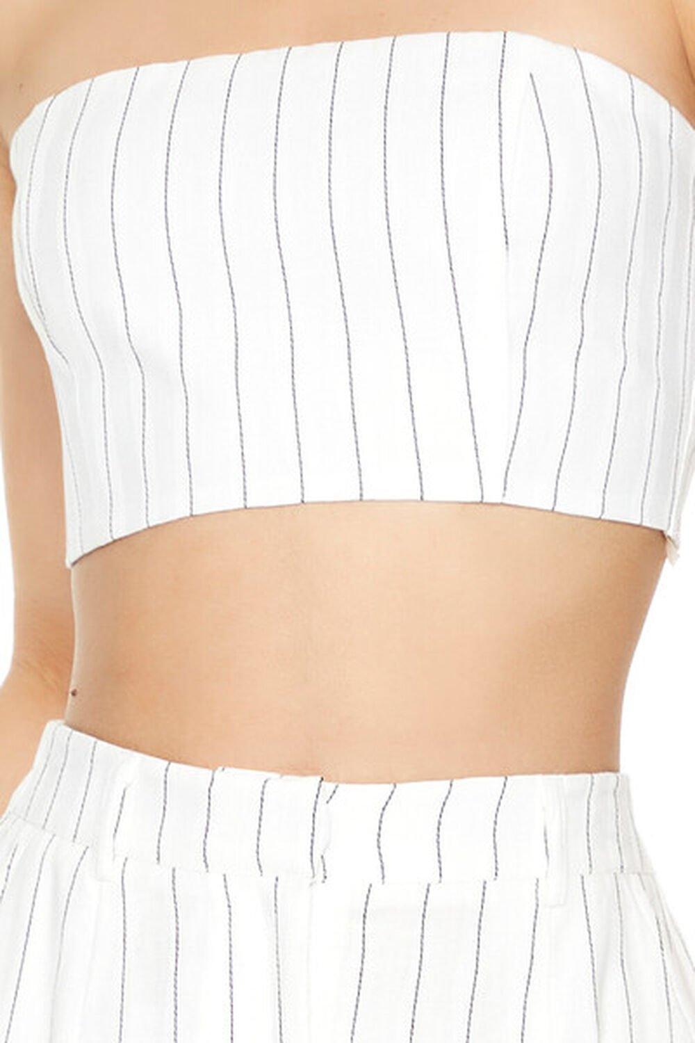 Cropped Pinstripe Tube Top | Forever 21 Product Image