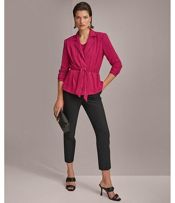 Donna Karan Essential Pleated Slim Mid Rise Pants Product Image