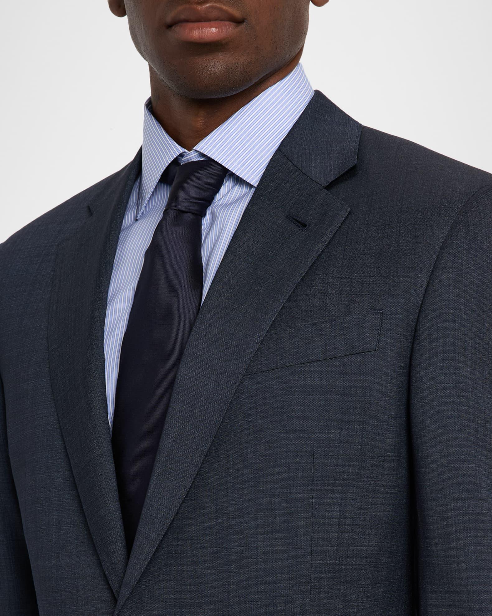 Men's Wool and Silk Chambray Two-Piece Suit Product Image