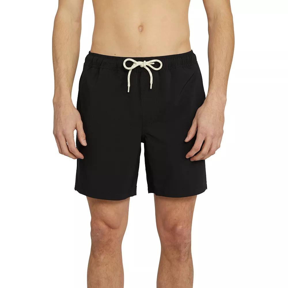 Men's Trinity Coast 7" Solid Swim Trunks, Size: Small, Black Product Image