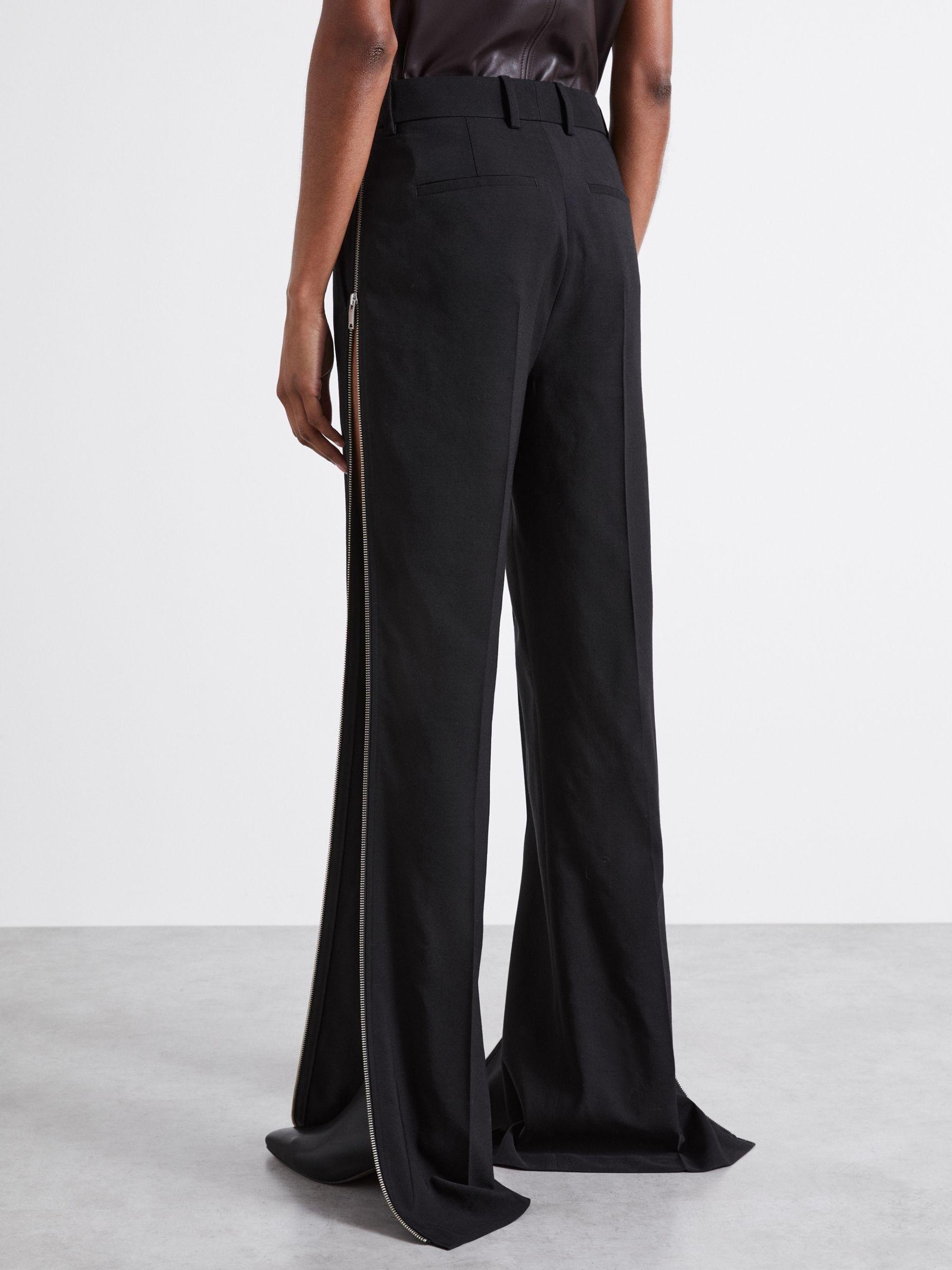 Atelier Virgin-Wool Zipped-Outseam Trousers in Black Product Image