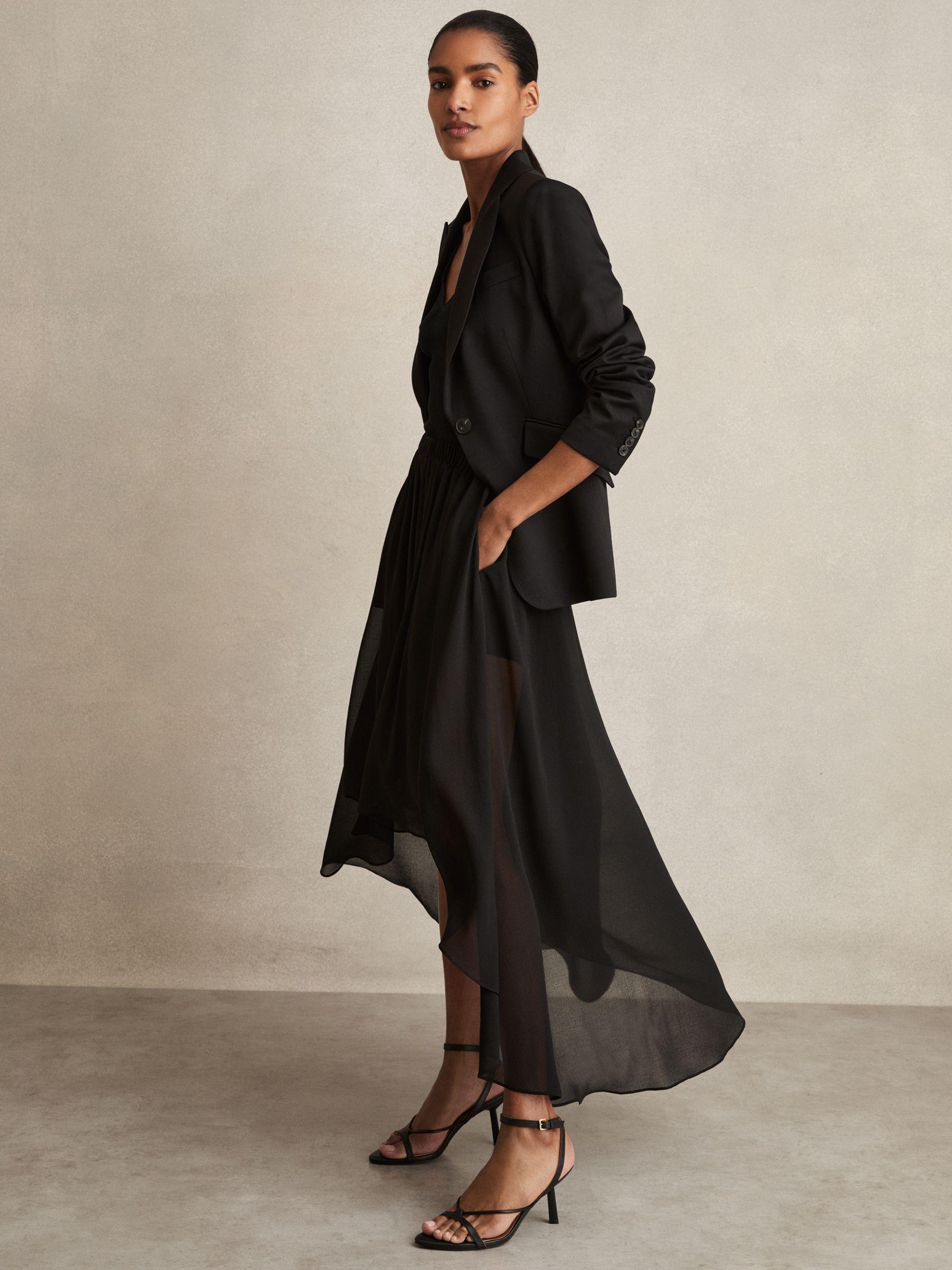 Petite Linen Belted Wide-Leg Trousers in White Product Image