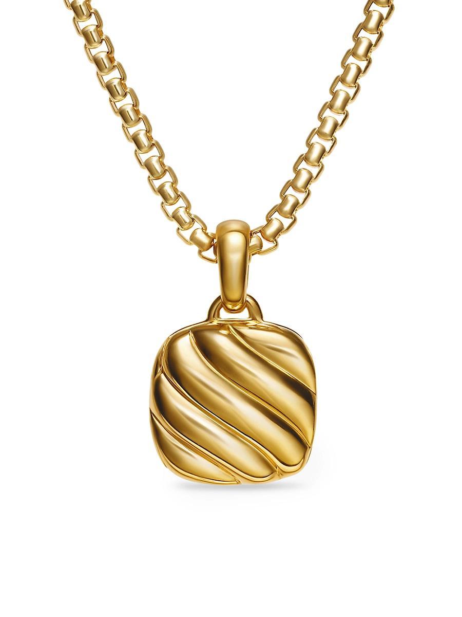 David Yurman 18K Yellow Gold Sculptured Cable Square Locket Pendant Product Image