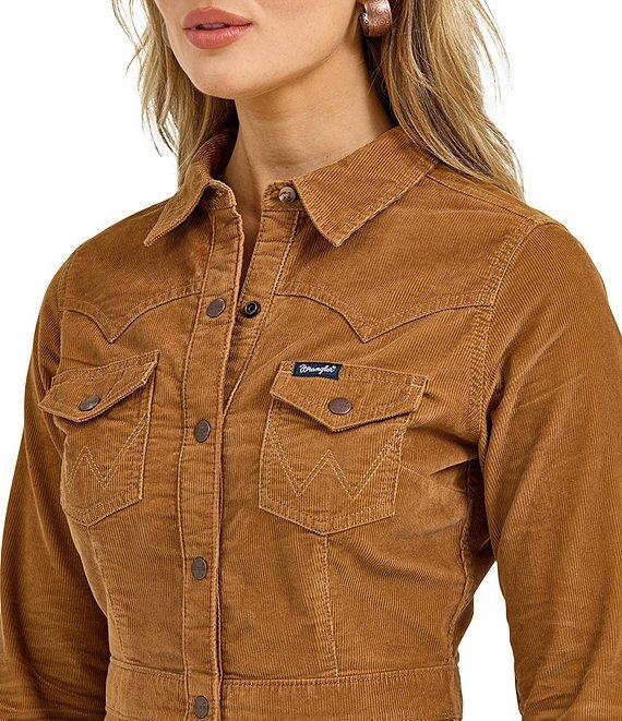 Wrangler® Long Sleeve Corduroy Shirt Dress Product Image