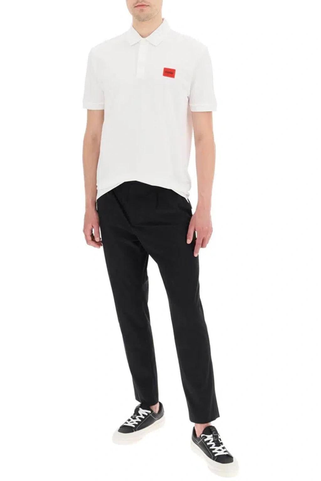HUGO BOSS Polo Shirt With Logo Patch In White Product Image