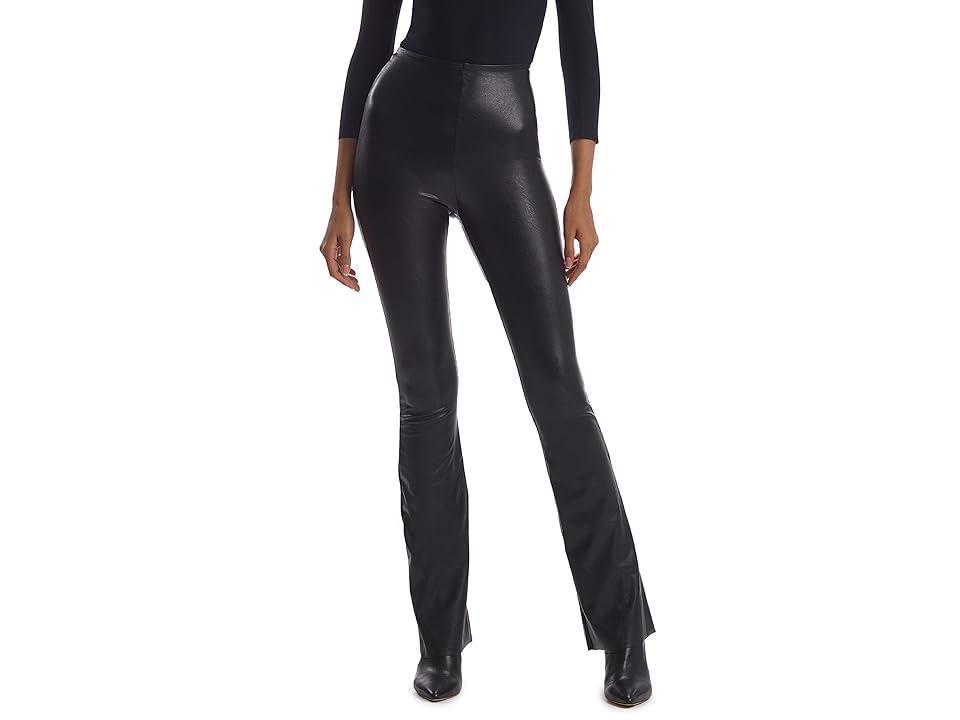 Faux-Leather Flared Leggings Product Image