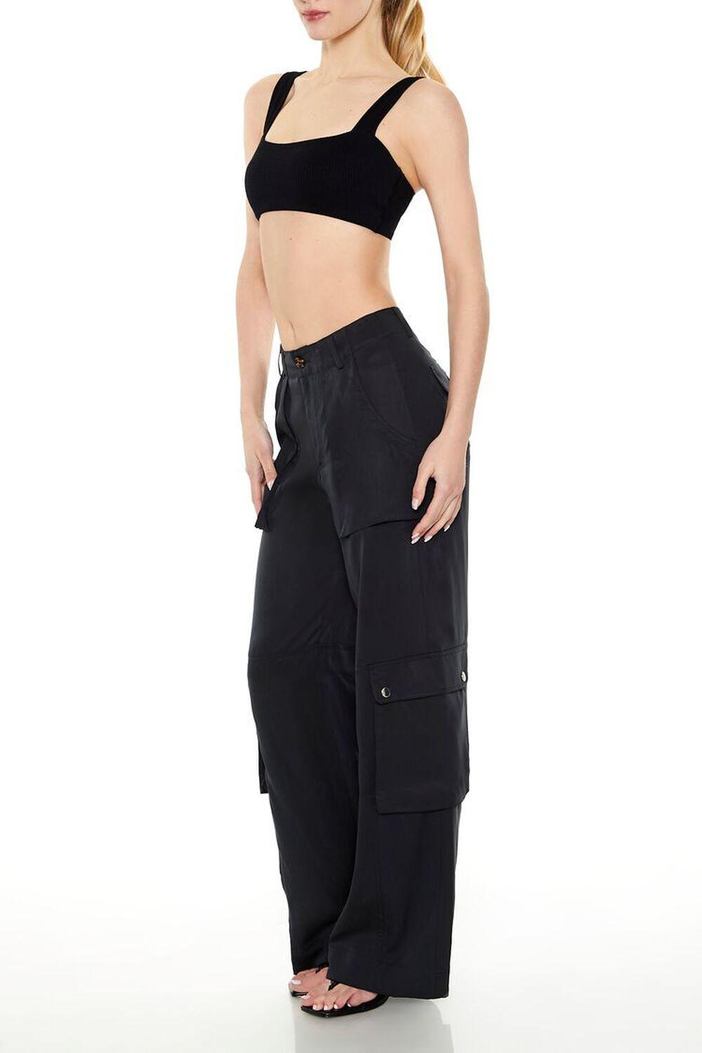 Twill Wide-Leg Cargo Pants | Forever 21 Product Image