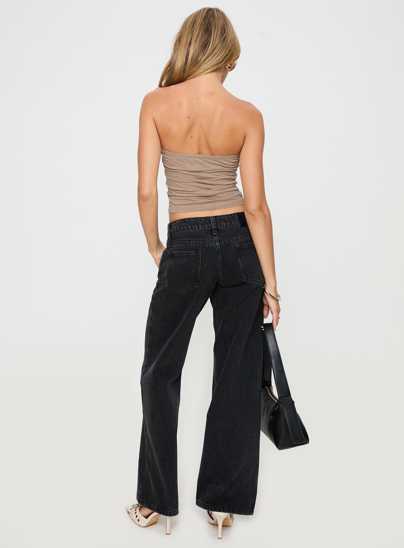 Ellanor Low Rise Straight Leg Jean Washed Black Product Image