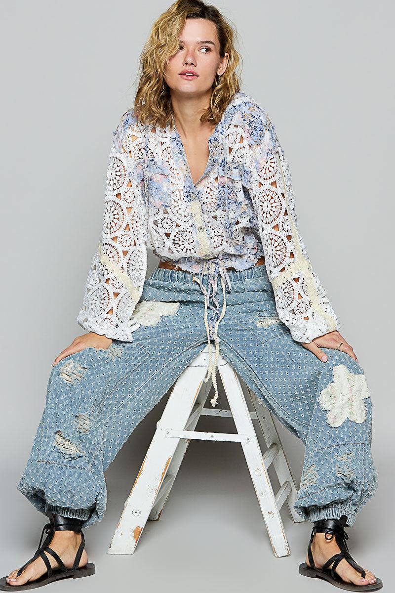 Print & Mesh Shirt Product Image