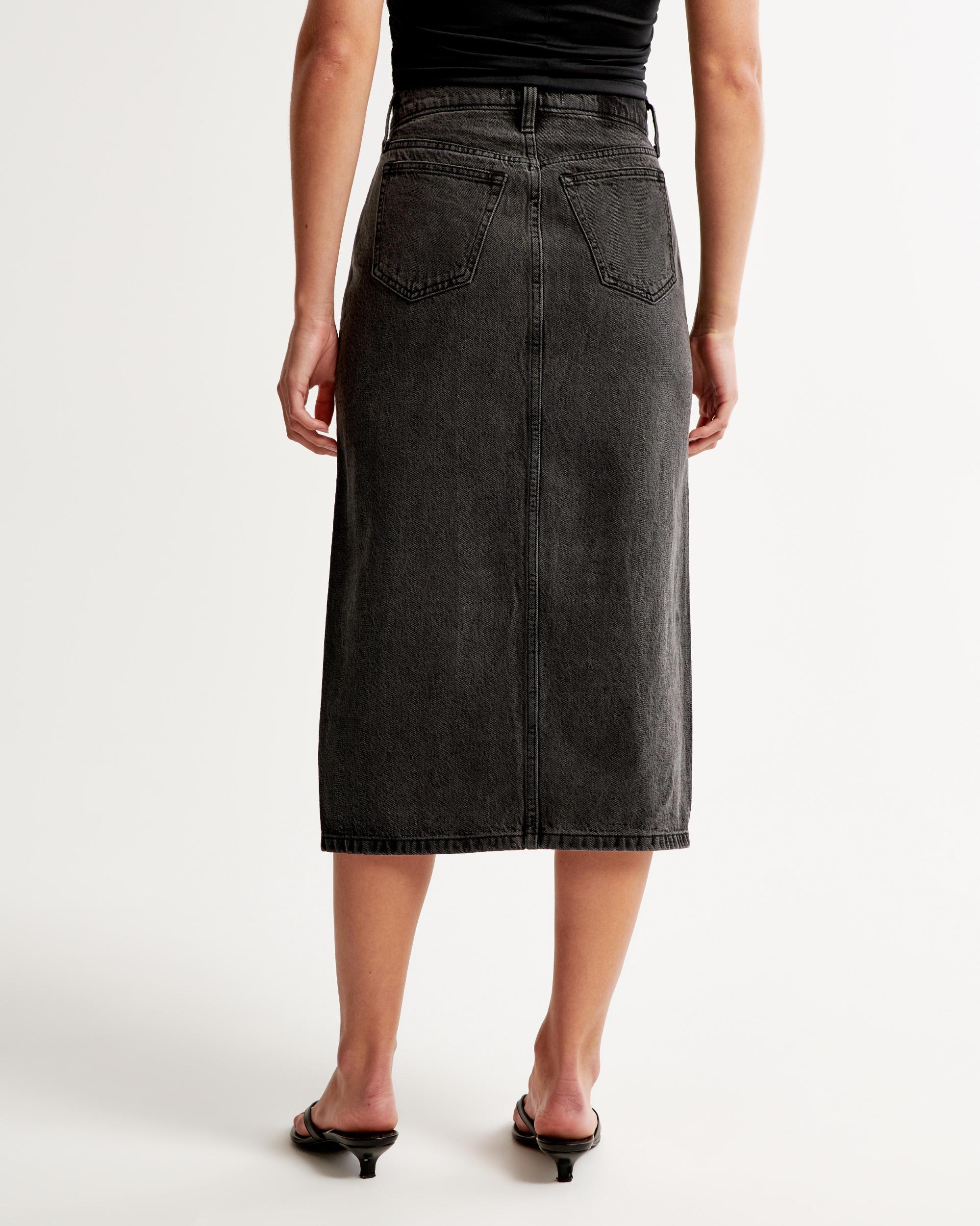 Denim Midi Skirt Product Image