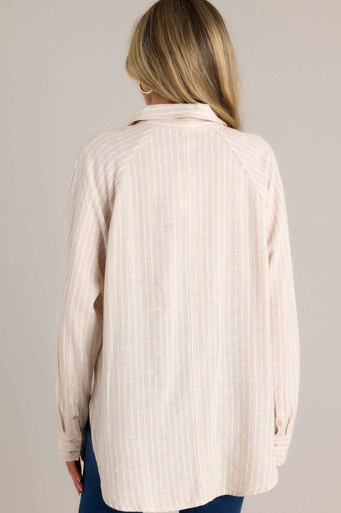 Z Supply The Perfect Linen Putty Stripe Top Product Image