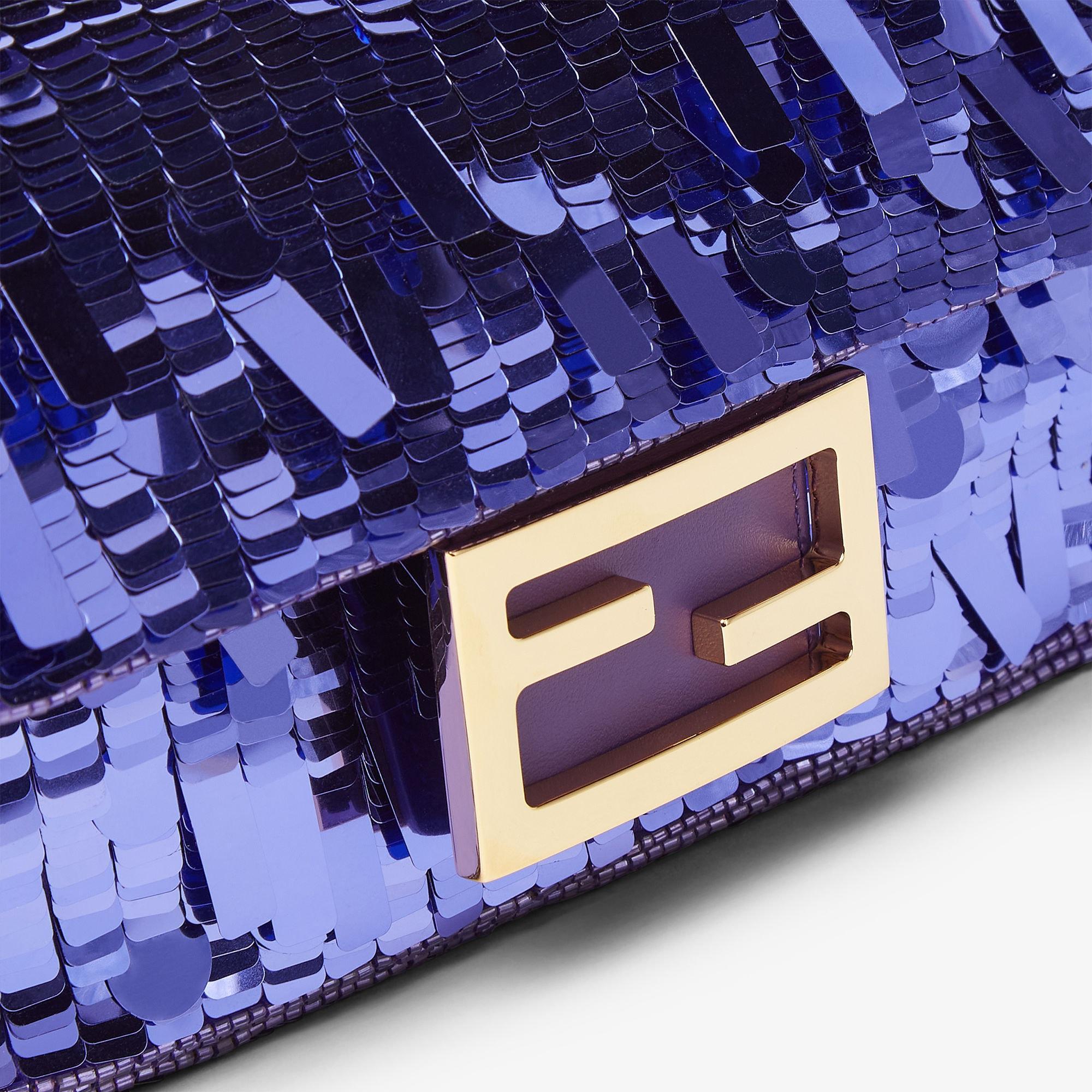 Baguette MiniBag embroidered with purple sequins Product Image