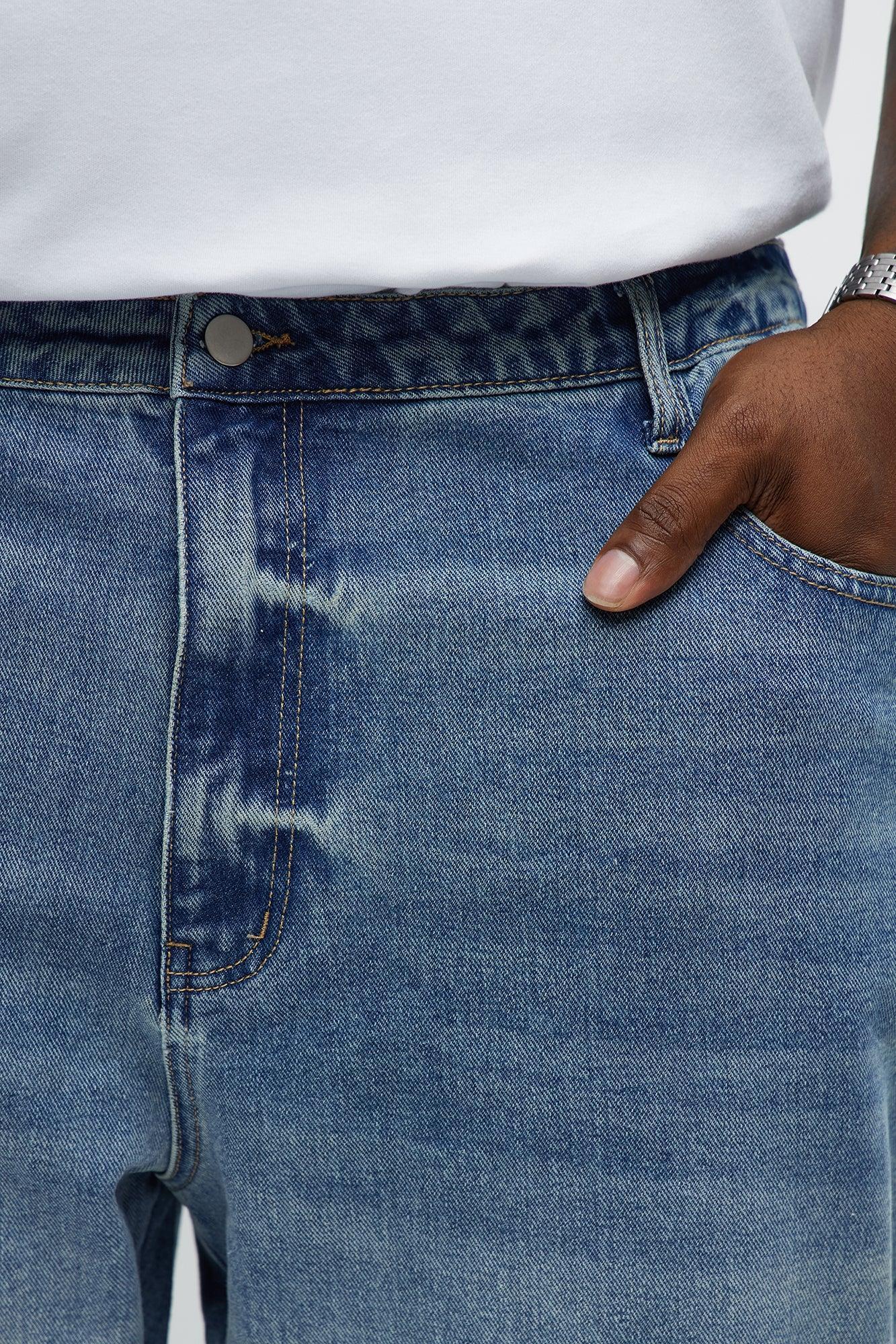 Relaxed Straight Tiger Patch Jeans - Medium Wash Male Product Image