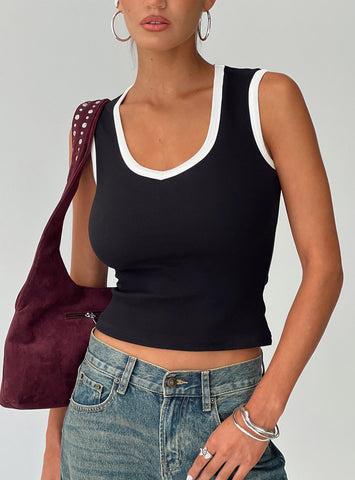 Start Me Up Top Black / White Product Image