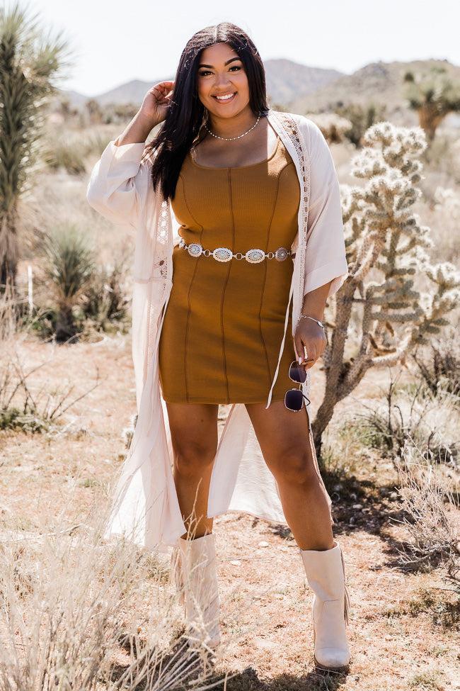Hey Good Lookin' Camel Mini Dress FINAL SALE Product Image