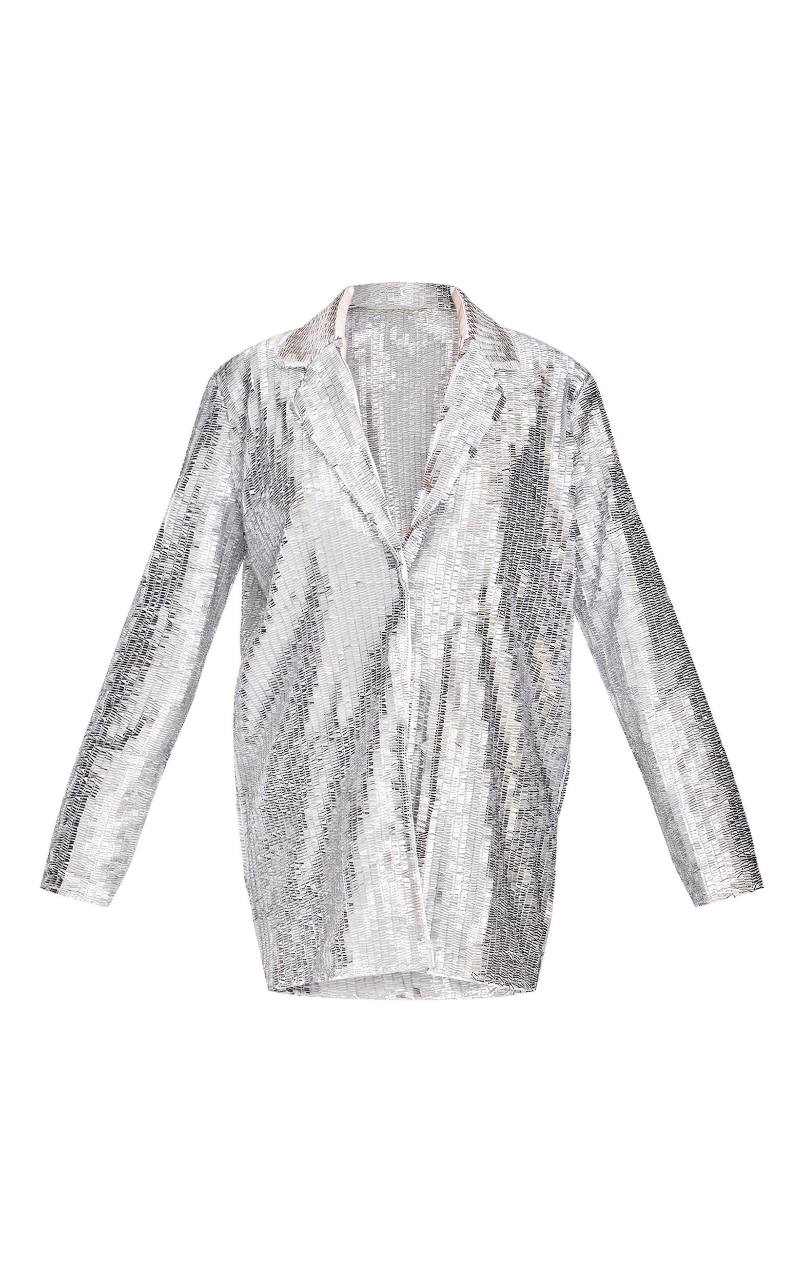 Silver Diamante Blazer Dress Product Image