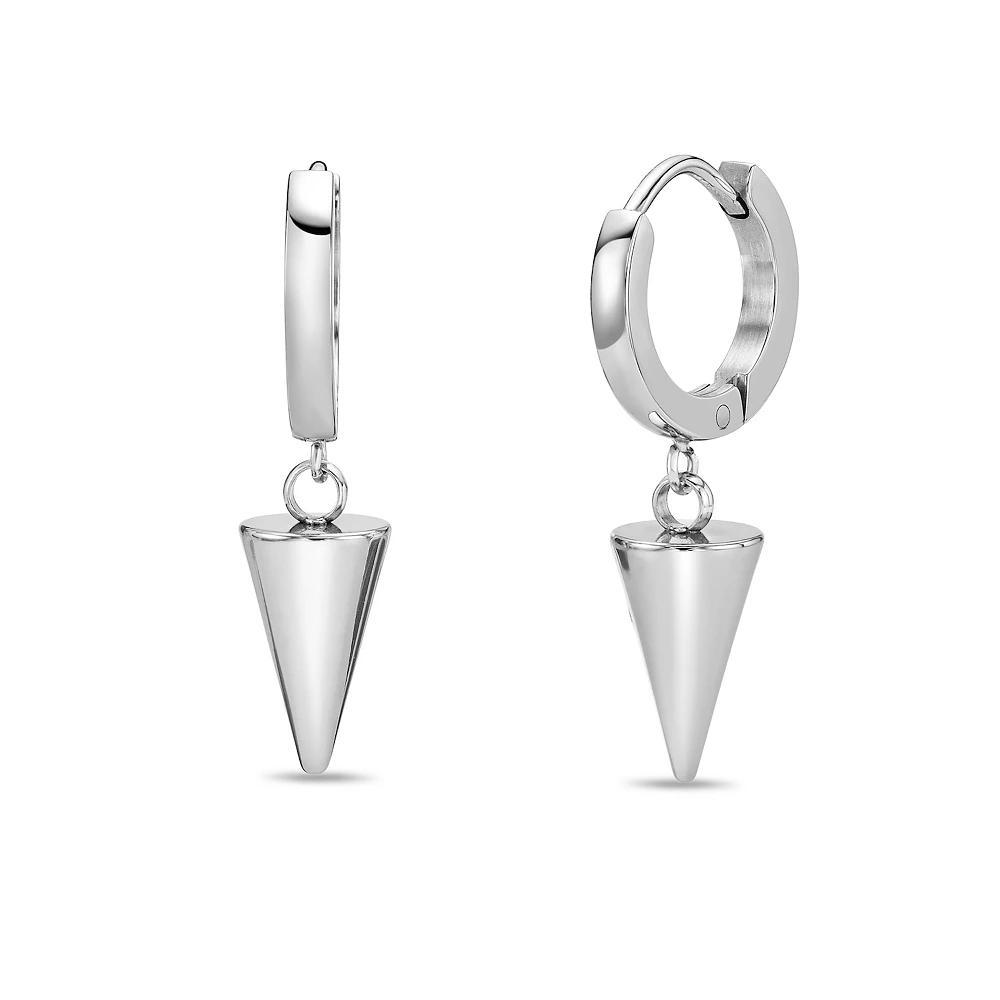 Men's LYNX Stainless Steel Cone Hoop Earrings Product Image