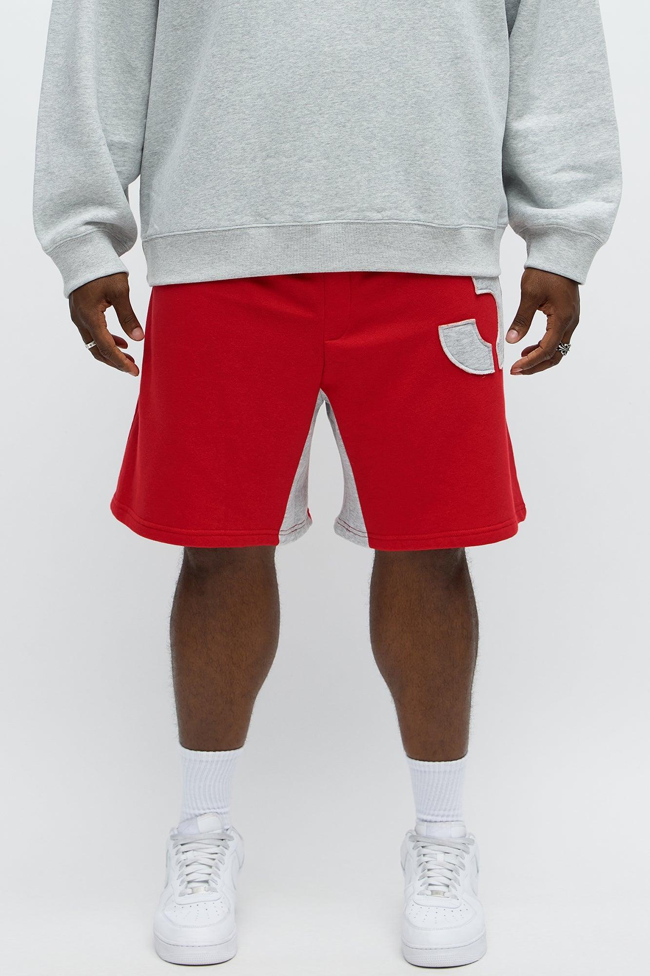 Tyson Relaxed Number 3 Shorts - Red/combo Male Product Image